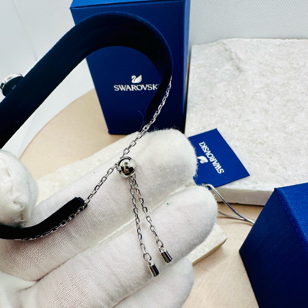 NEW! Swarovski Minimalist Rhodium-Plated Ginger Disc Chain - Picture 14 of 16